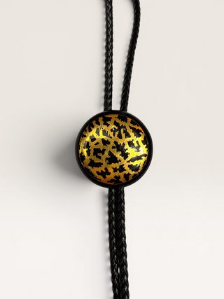 Vintage Glass Animal Print Bolo Tie