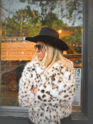 Rock Of Ages Leopard Faux Fur Jacket