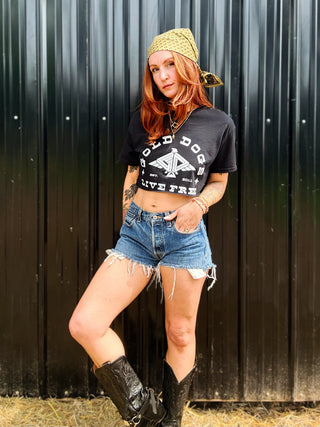 Chop Shop Gold Dogs Cropped T-Shirt