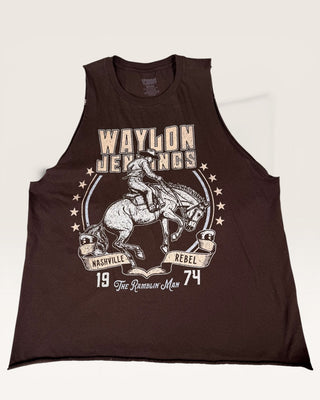 Waylon Jennings Rebel Chop Shop Muscle Tank