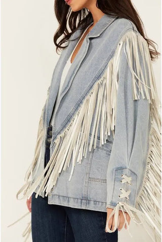 Who’s Your Daddy Denim Fringe Jacket