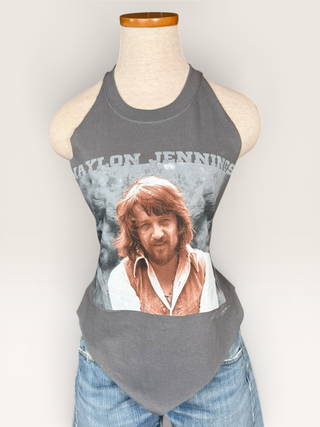 Waylon Jennings Chop Shop Halter Top Tank