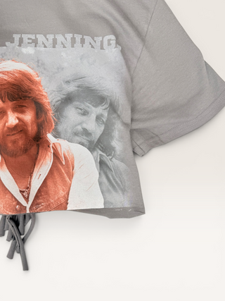 Waylon Jennings Chop Shop Crop T-Shirt