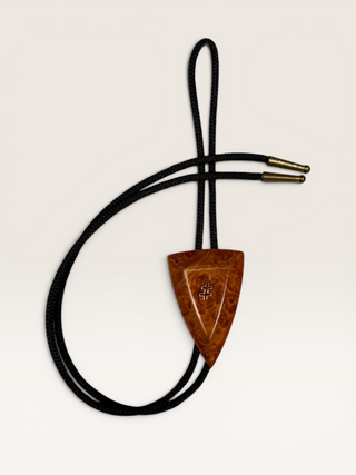 Vintage Wooden Triangle and Cross of Lorraine Bolo Tie