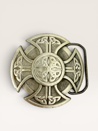 Pewter Celtic Knot Vintage Belt Buckle