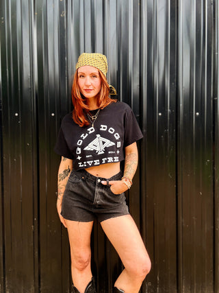 Chop Shop Gold Dogs Cropped T-Shirt