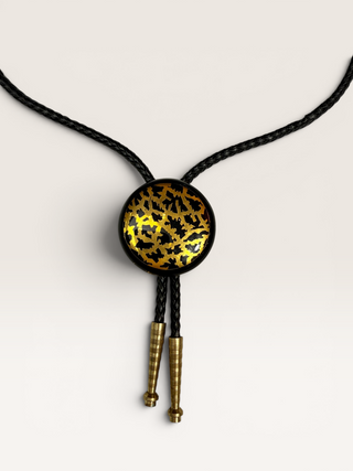 Vintage Glass Animal Print Bolo Tie