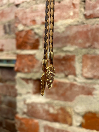 Banded Agate Braided Bolo Tie