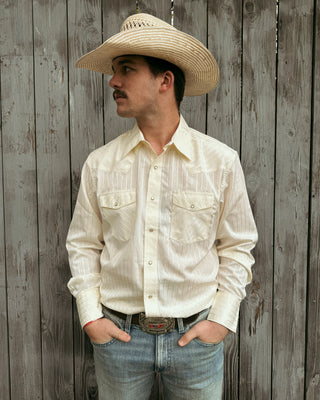 Wrangler Western Long Sleeve Western Snap Dobby Stripe Shirt