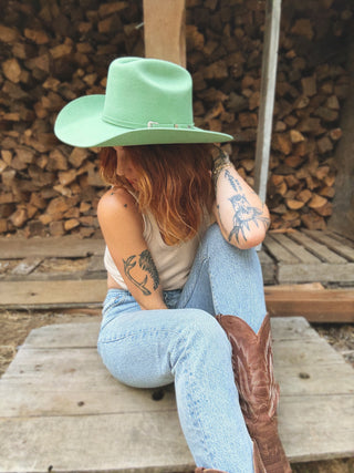 Cattleman Wool Felt Cowboy Hat Green