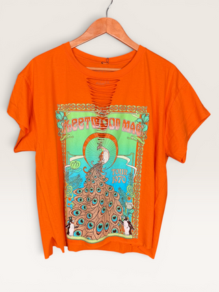 Fleetwood Mac 1970 Tour Chop Shop Distressed T-Shirt
