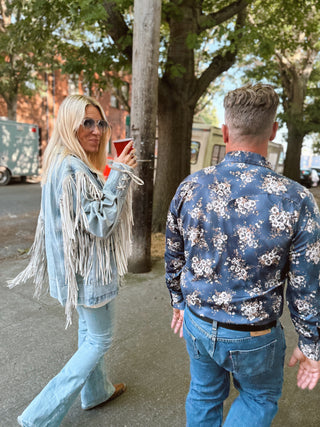 Who’s Your Daddy Denim Fringe Jacket