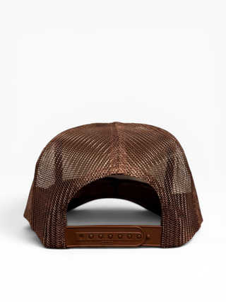 Gold Dogs Live Free Brown Trucker Hat