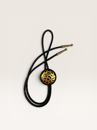 Vintage Glass Animal Print Bolo Tie