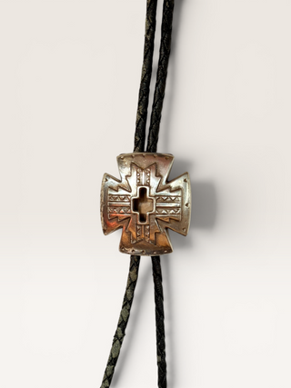 Metal Southwest Style Concho Bolo Tie