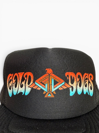 Gold Dogs Gradient Flat Bill Trucker Hat