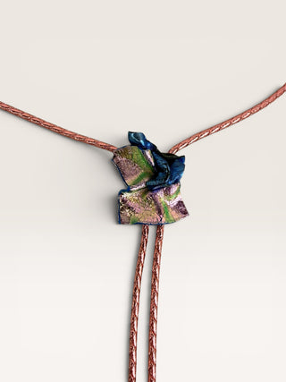 Pink and Blue Abstract Bolo Tie