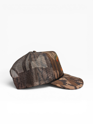 Gold Dogs Live Free Mossy Oak Camo Trucker hat