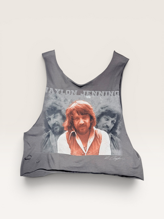 Waylon Jennings Chop Shop Cropped Muscle Tank