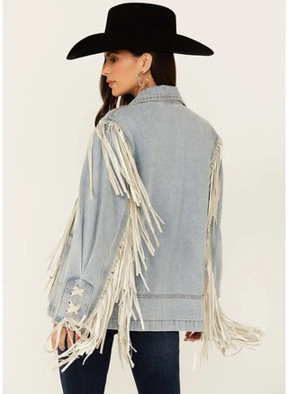 Who’s Your Daddy Denim Fringe Jacket
