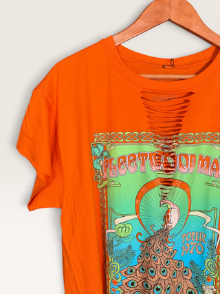 Fleetwood Mac 1970 Tour Chop Shop Distressed T-Shirt