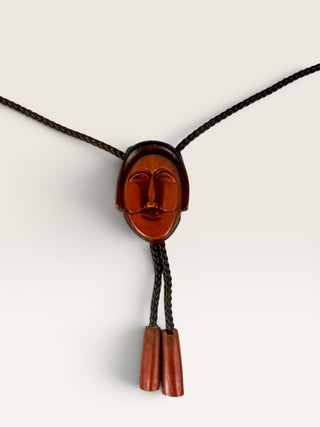 Vintage Korean Hahoe Mask Bolo Tie