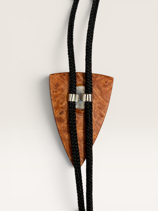 Vintage Wooden Triangle and Cross of Lorraine Bolo Tie