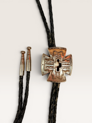 Metal Southwest Style Concho Bolo Tie