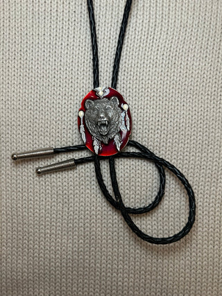 Red Bear Bolo Tie