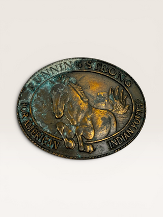 Vintage Running Strong For American Indian Youth Belt Buckle
