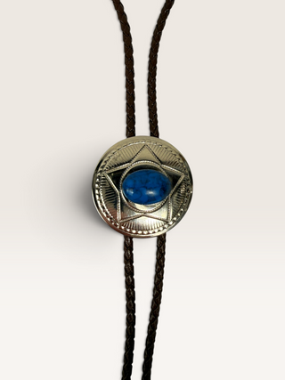 Silver Star with Blue Stone Bolo Tie