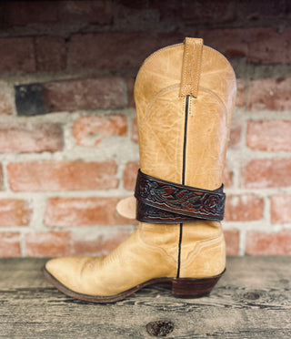 Brown Western Roses Leather 1 1/2" Belt