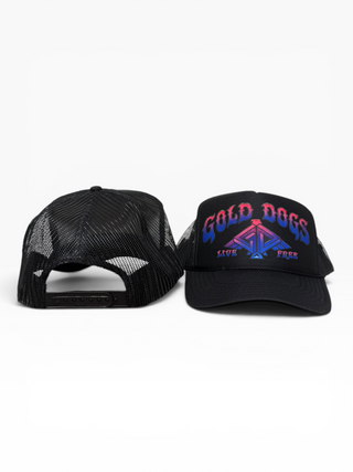 Gold Dogs Pink And Blue Trucker Hat