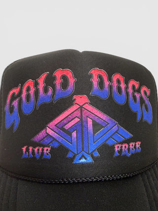 Gold Dogs Pink And Blue Trucker Hat