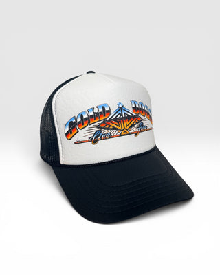 Gold Dogs Live Free Two Tone Chrome Trucker Hat