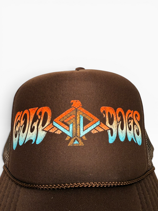 Gold Dogs Brown Gradient Trucker Hat