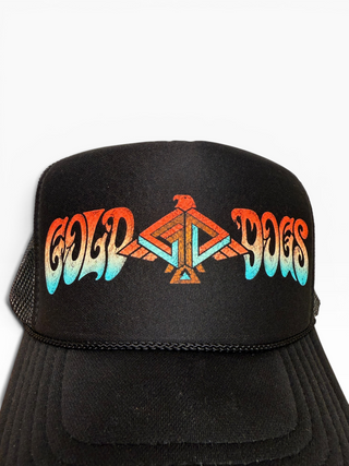 Gold Dogs Black Gradient Trucker Hat