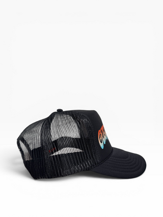 Gold Dogs Black Gradient Trucker Hat