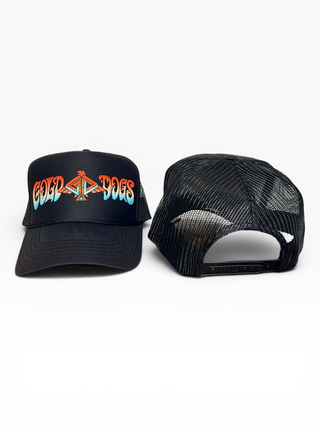 Gold Dogs Black Gradient Trucker Hat