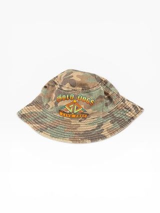Gold Dogs Live Free Camo Bucket Hat