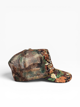 Gold Dogs Live Free Camo Trucker Hat