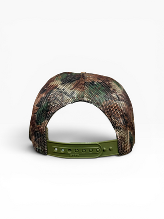 Gold Dogs Live Free Camo Trucker Hat