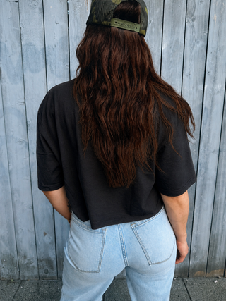 AC/DC Back in Black Chop Shop Crop T-Shirt
