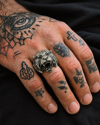 Eye Of The Tiger Biker Ring