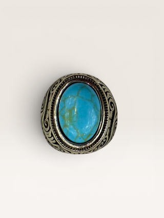 Turquoise Western Biker Ring