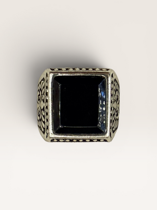 Black Stone Biker Ring