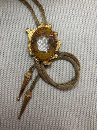 Gold Leopard Skin Jasper Bolo Tie
