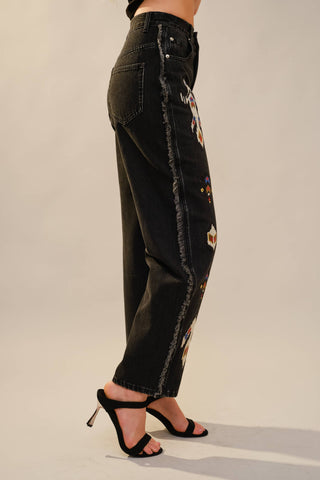 Sonora Embroidered Fringe Jeans