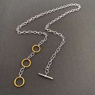 18k Round Town Adjustable Lariat Necklace
