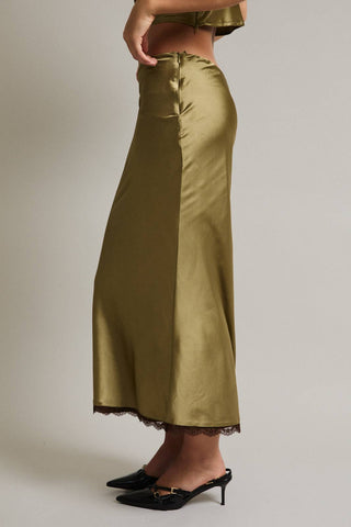 Dream On Satin Midi Skirt